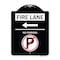 Signmission Fire Lane No Parking W/ No Parking & Left Arrow Heavy-Gauge Alum Sign, 24" x 18", BW-1824-24012 A-DES-BW-1824-24012 - alternate 1